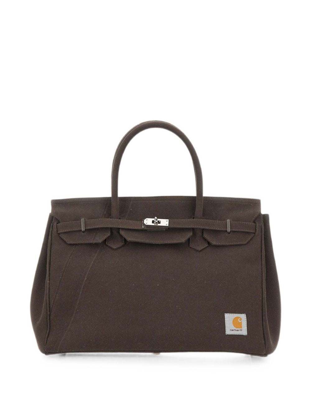 Borsa tote in canvas marrone 