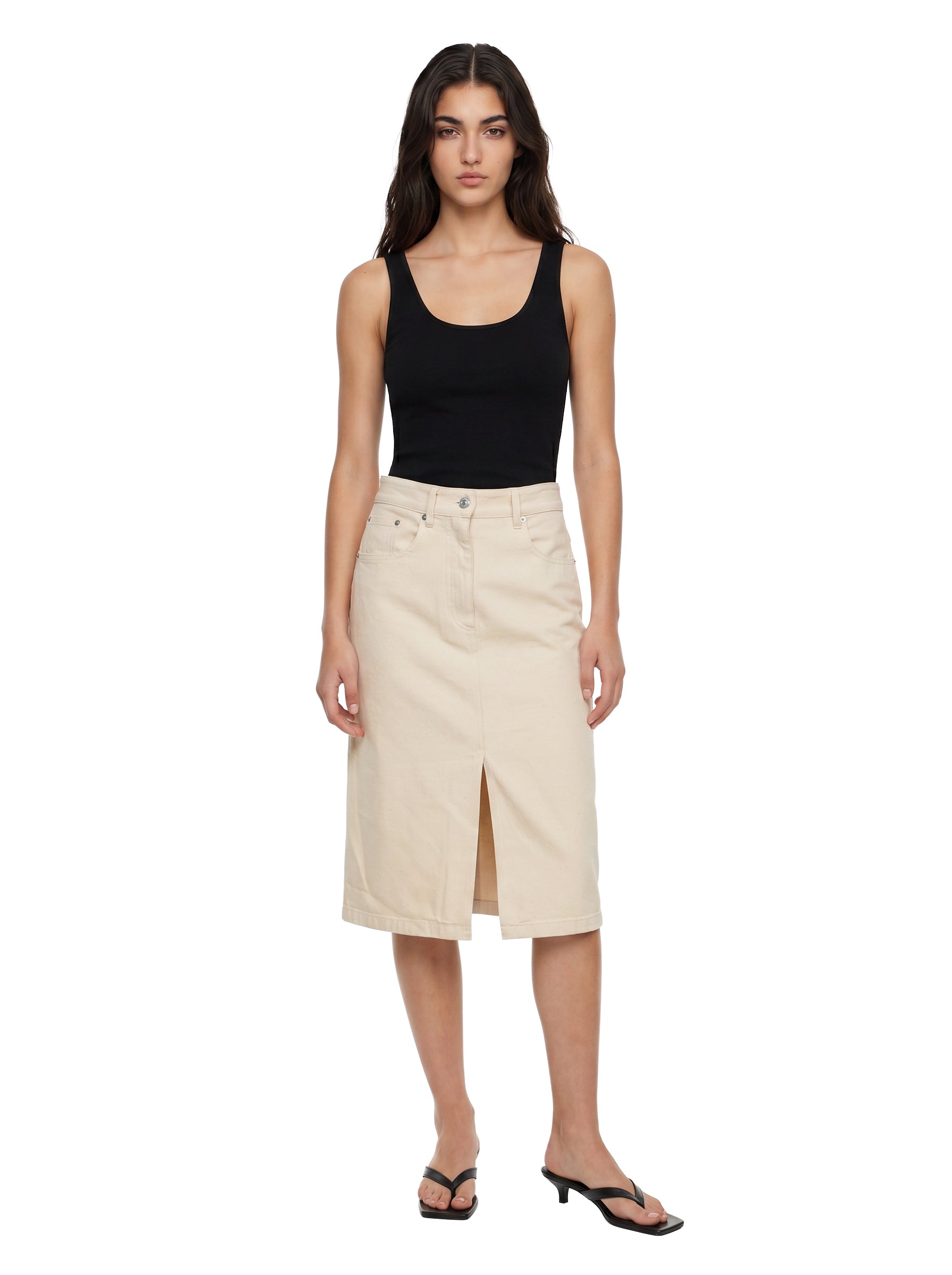 Gonna midi Lizzie in beige 