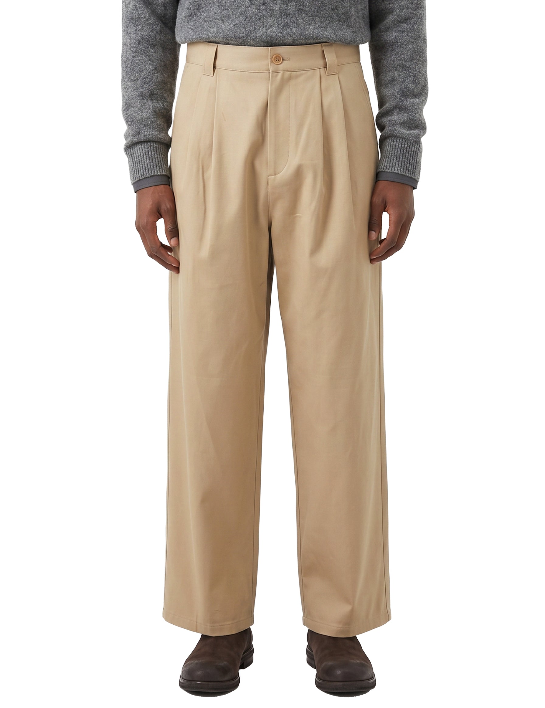 Pantaloni a gamba larga Ricky in beige 