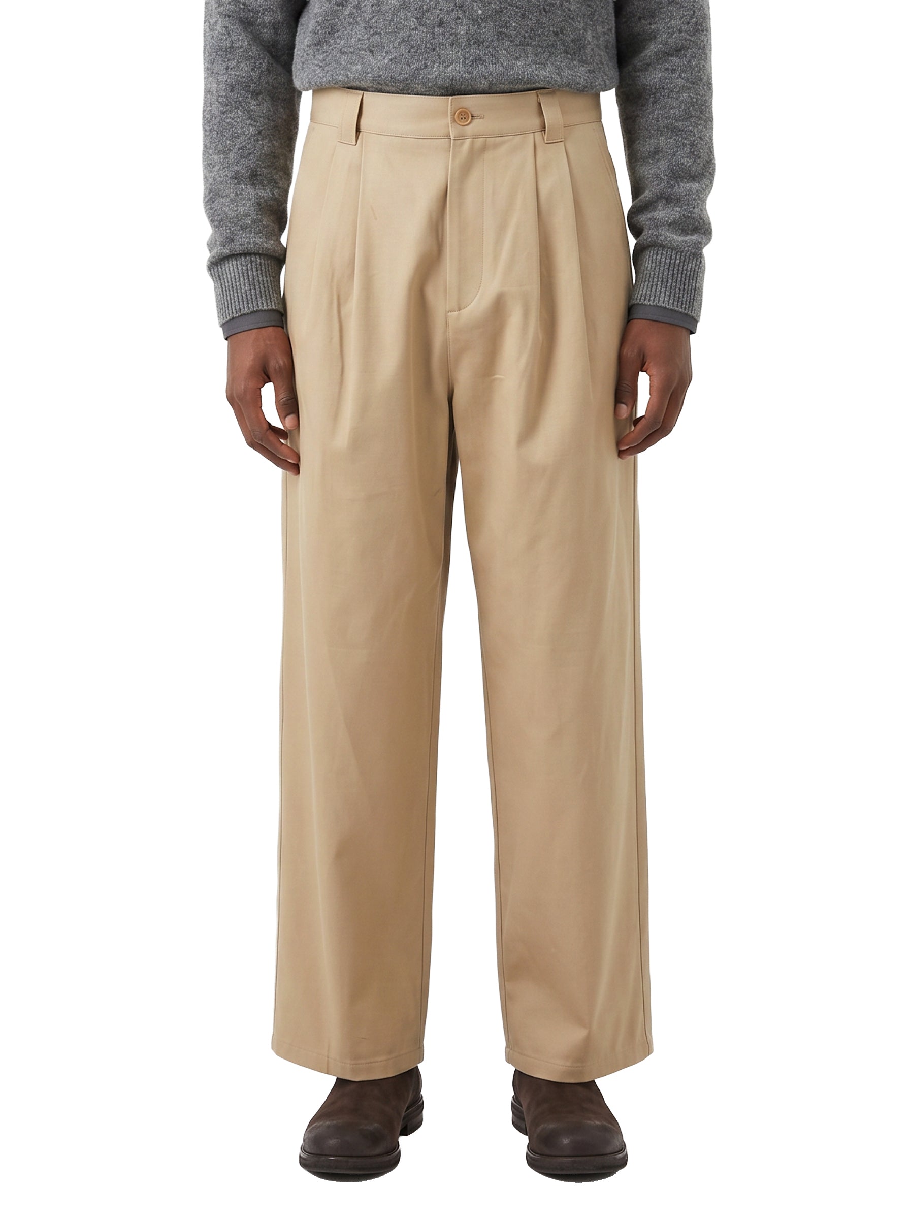 Pantaloni a gamba larga Ricky in beige 