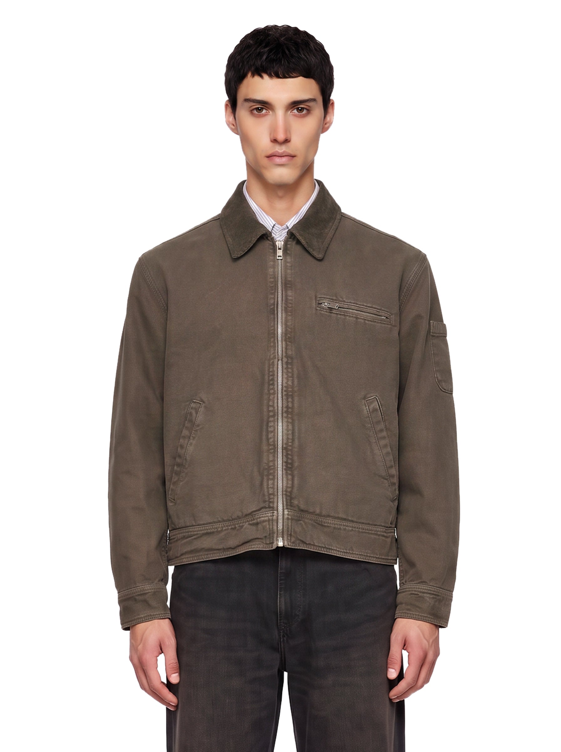 Giacca denim in marrone 
