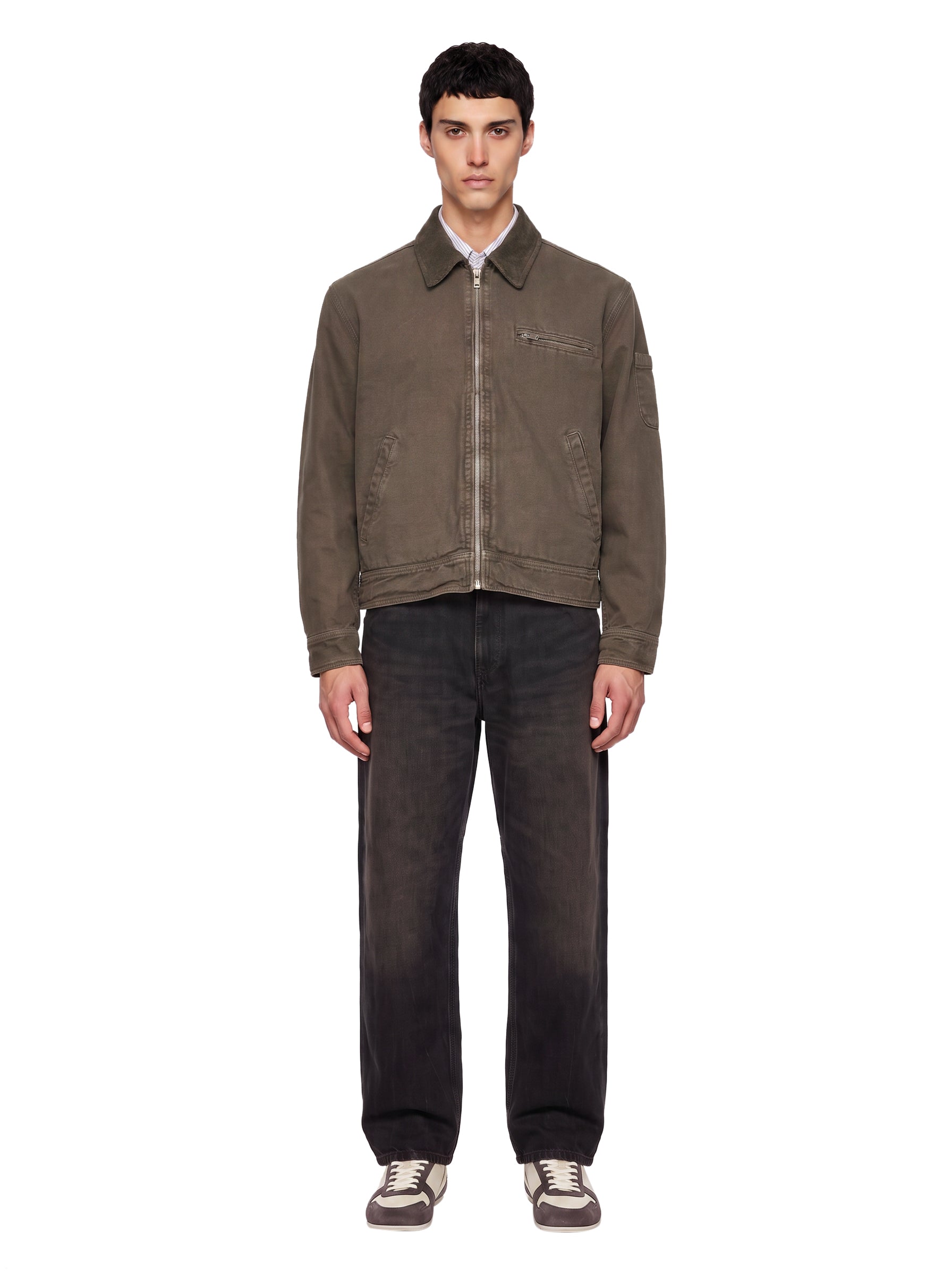 Giacca denim in marrone 