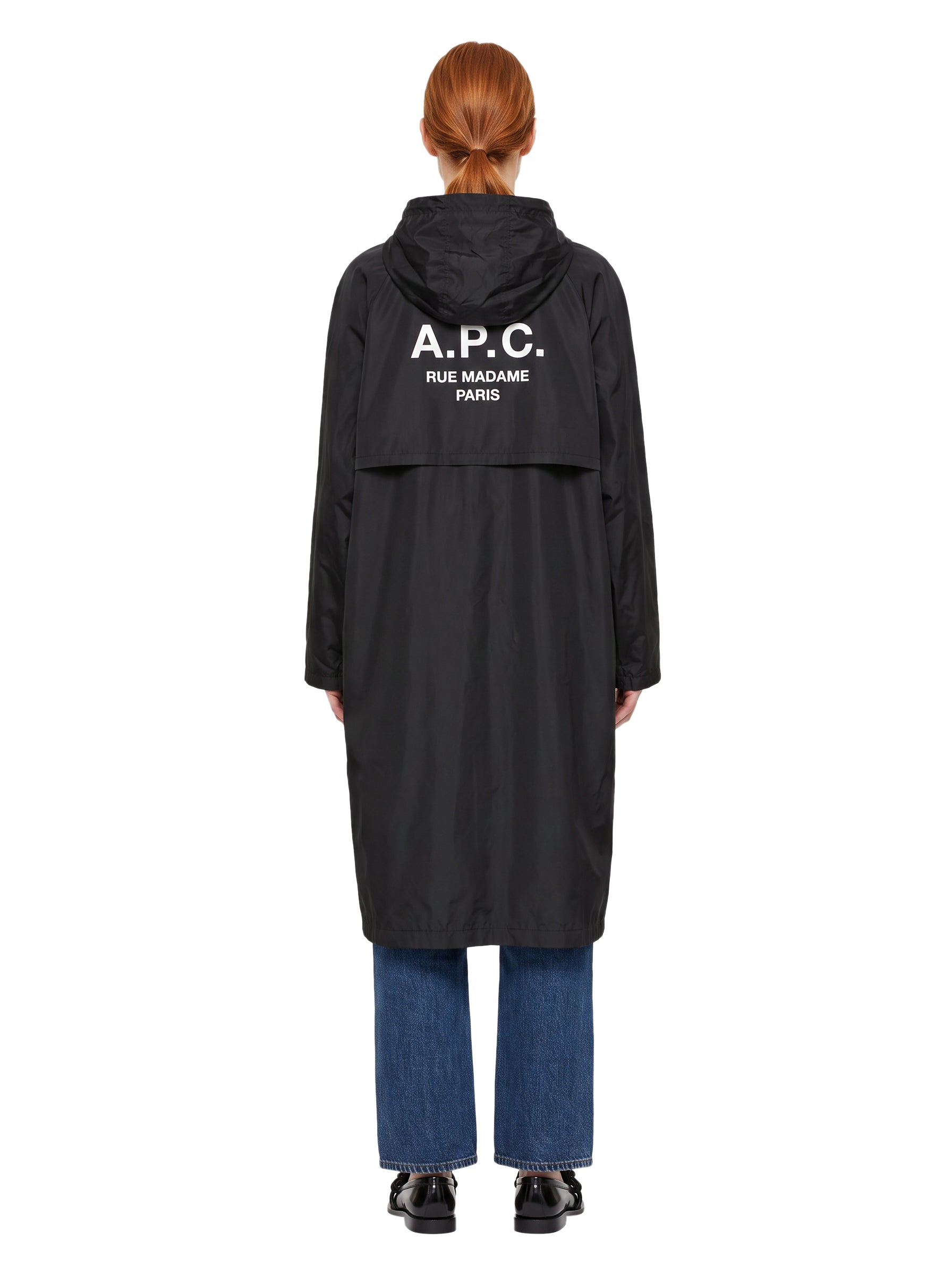 Parka cappuccio in nero 
