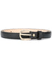 Black leather Rosette belt