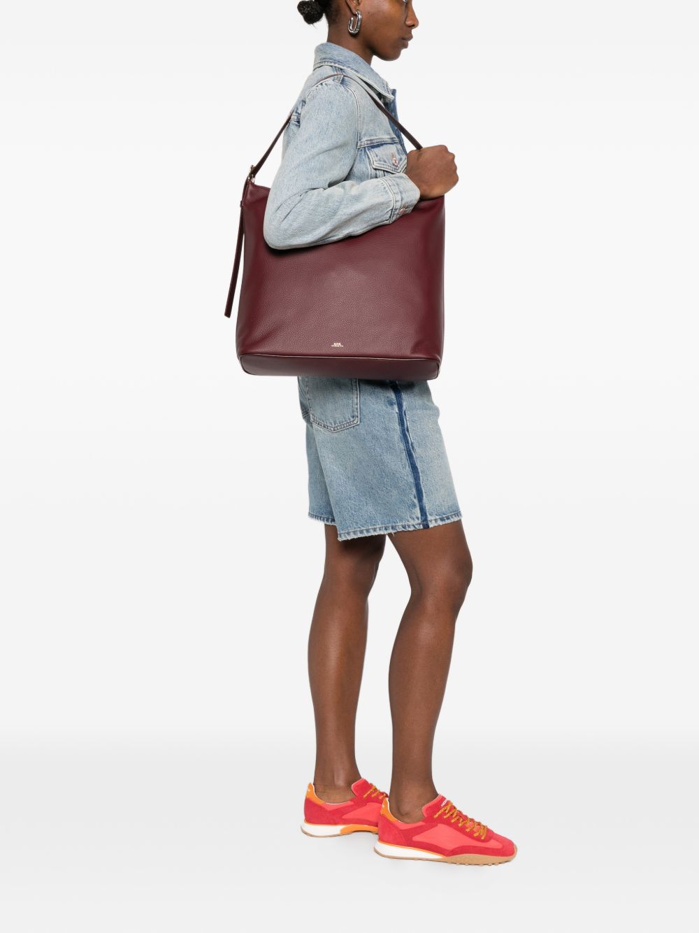 Borsa a spalla Vera maxi in bordeaux 