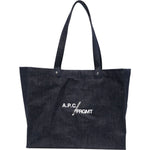 Borsa denim con log in blu indigo 