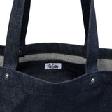 Borsa tote denim Ce Soir in blu indigo 