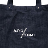 Borsa tote denim Ce Soir in blu indigo 