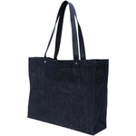 Borsa denim con log in blu indigo 