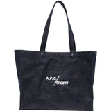 Borsa tote denim Ce Soir in blu indigo 