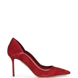 Decollete Plush in rosso suede 