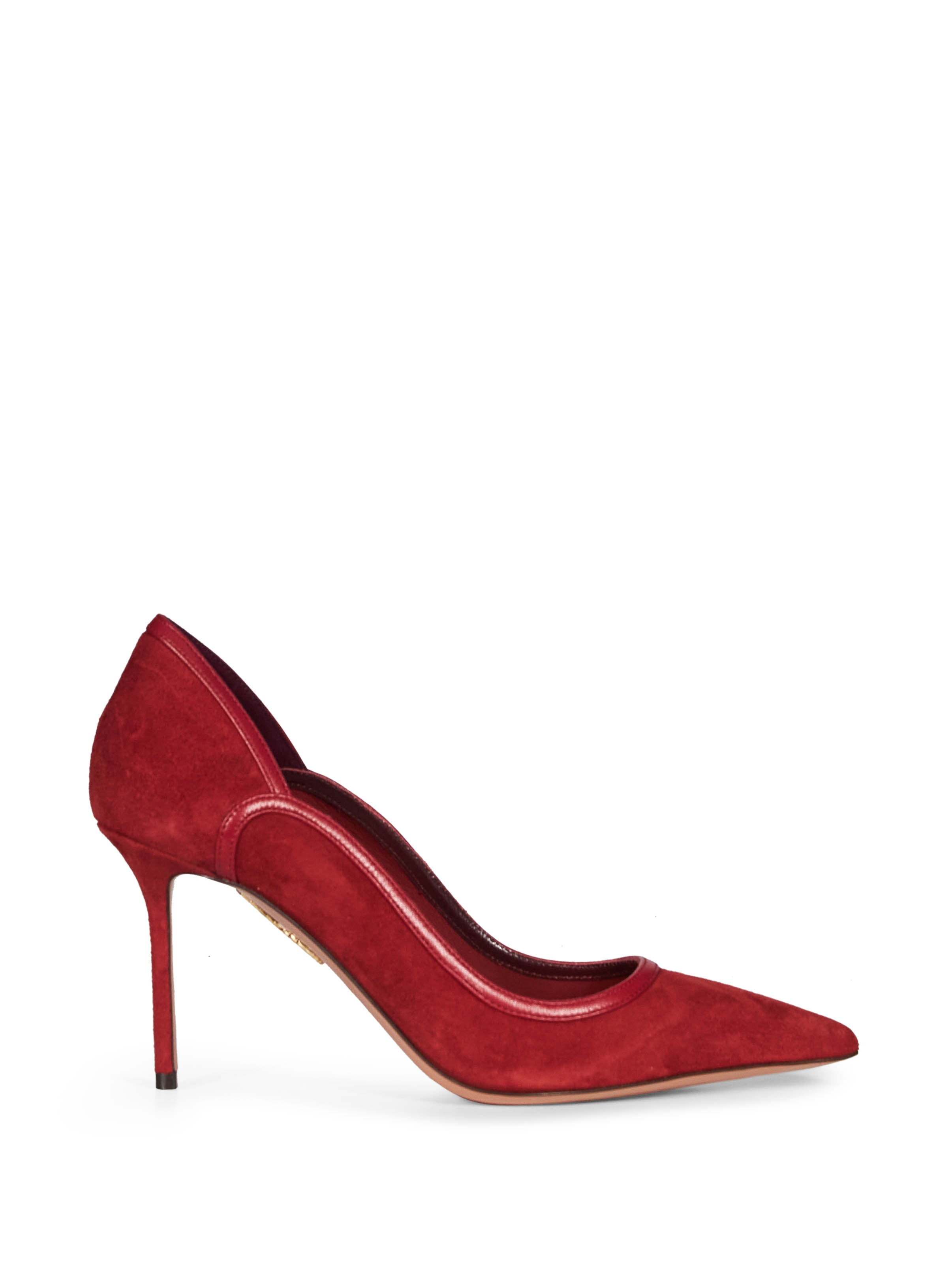 Decollete Plush in rosso suede 