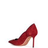 Decollete Plush in rosso suede 