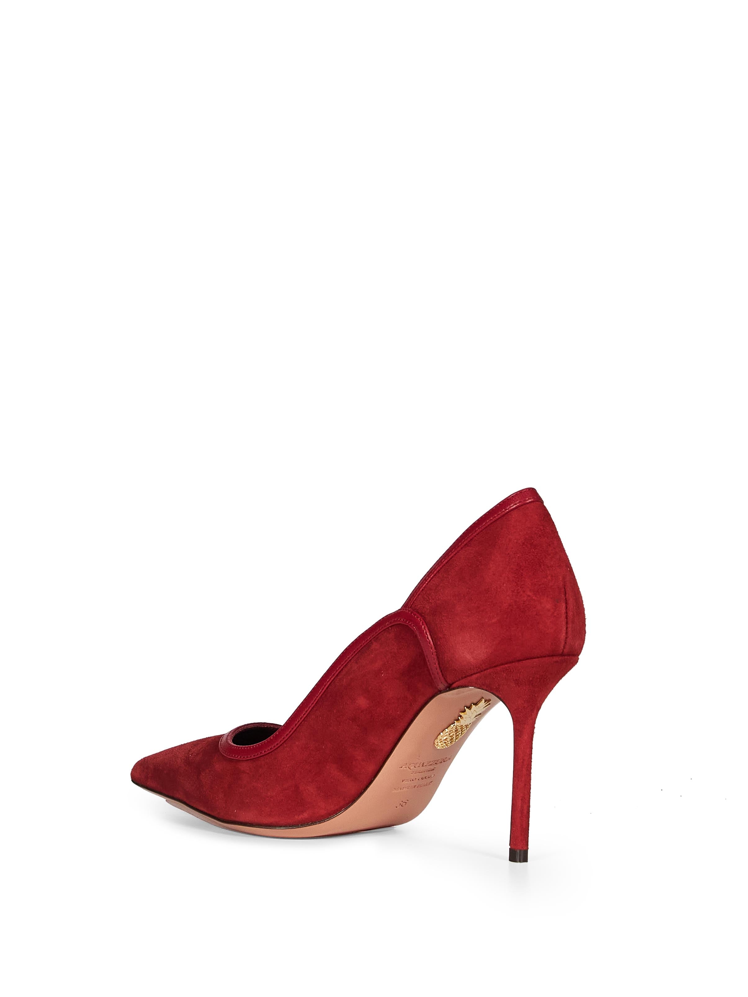 Decollete Plush in rosso suede 