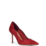 Decollete Plush in rosso suede 
