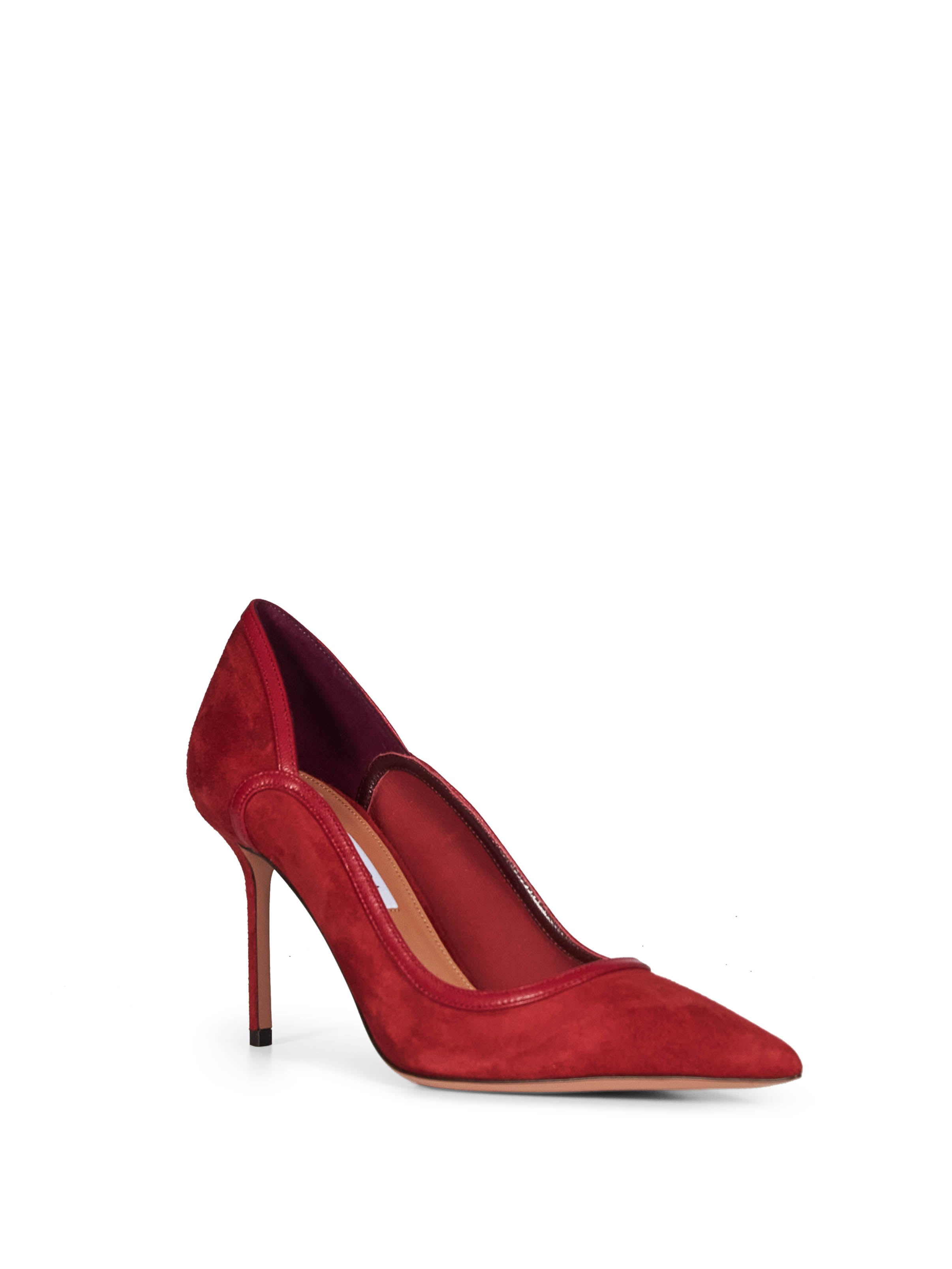 Decollete Plush in rosso suede 