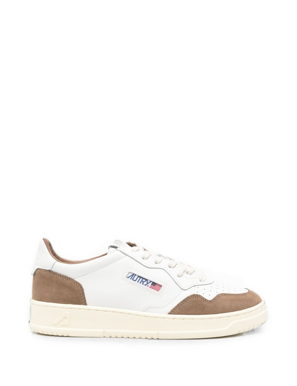 Sneakers basse medalist in bianco e marrone 