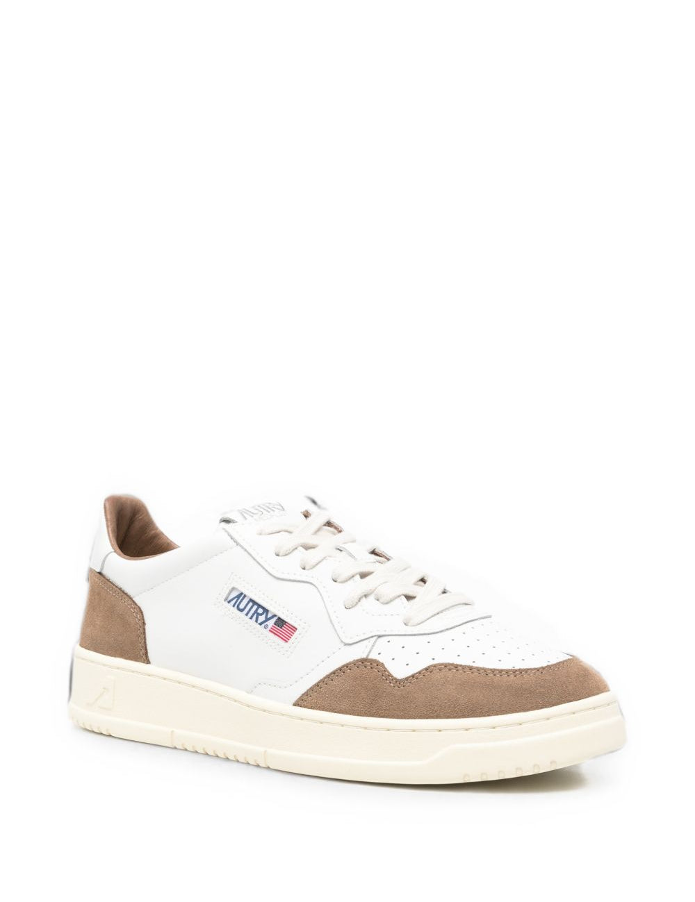 Sneakers basse medalist in bianco e marrone 