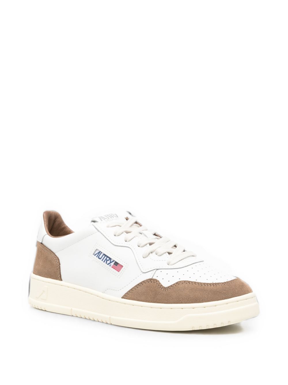 Sneakers basse medalist in bianco e marrone 
