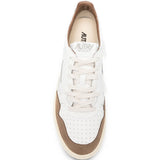 Sneakers basse medalist in bianco e marrone 