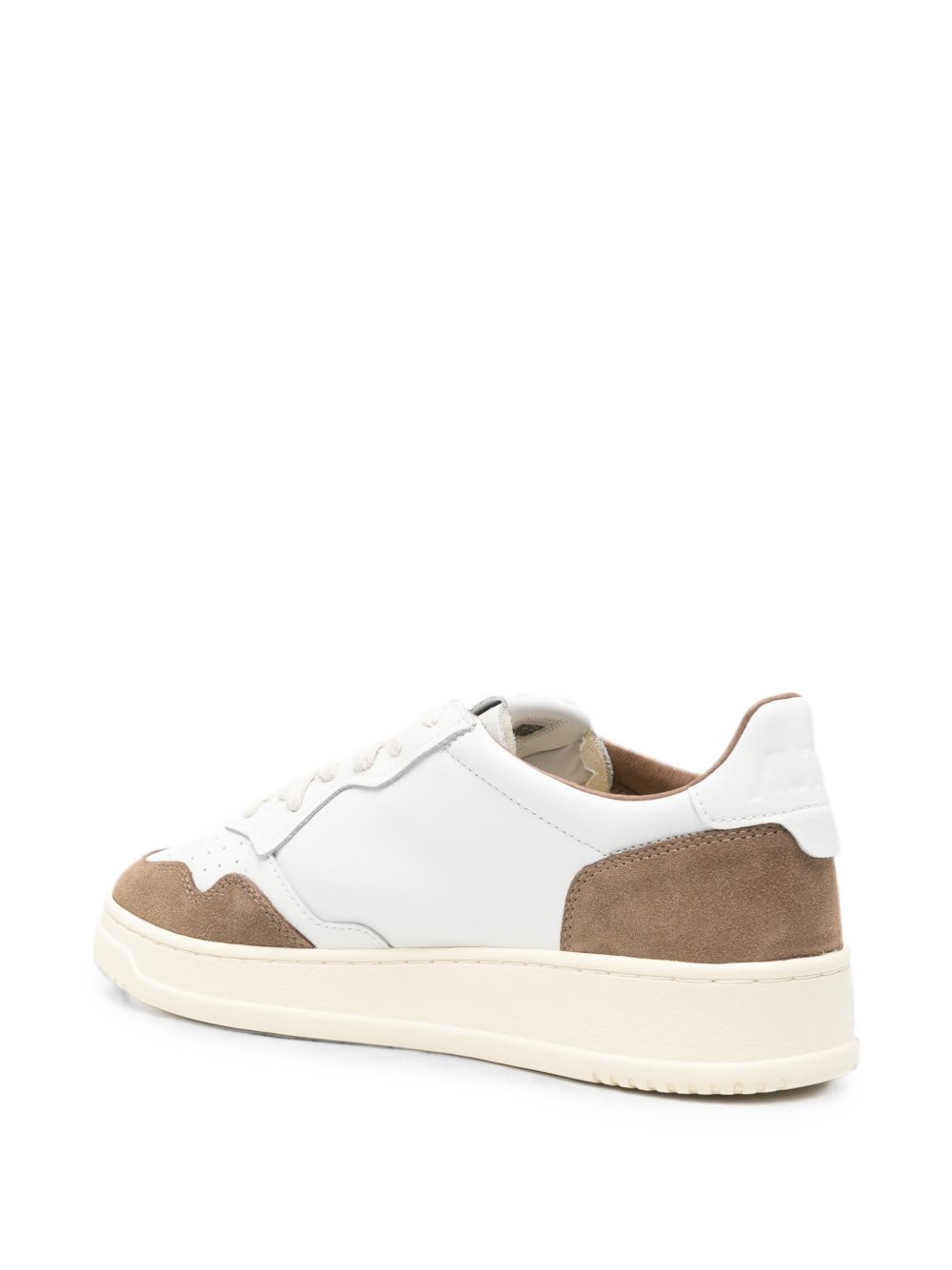 Sneakers basse medalist in bianco e marrone 
