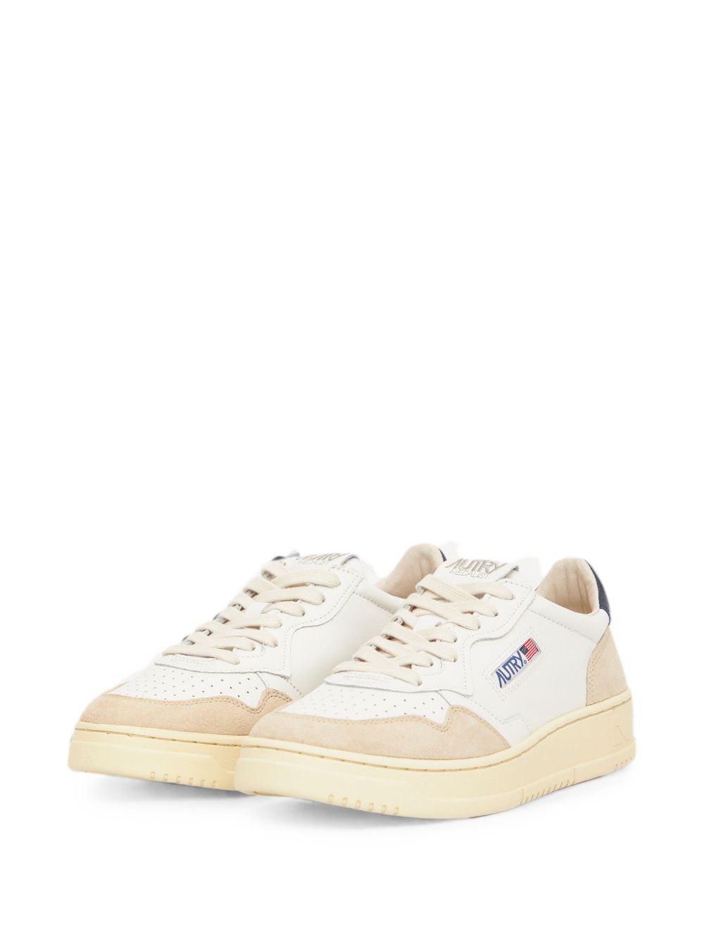 Sneakers basse Medalist in bianco e beige 
