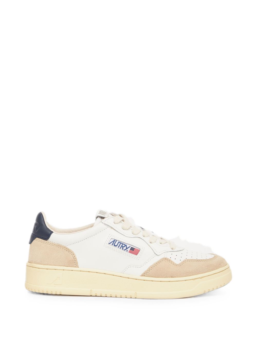 Sneakers basse Medalist in bianco e beige 