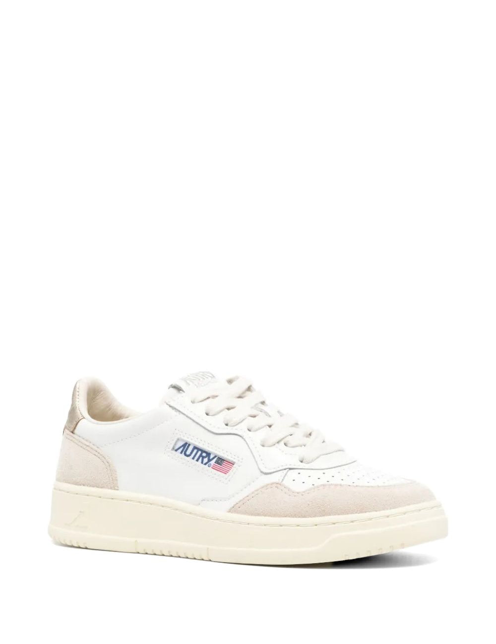 Sneakers basse Medalist in bianco e beige 