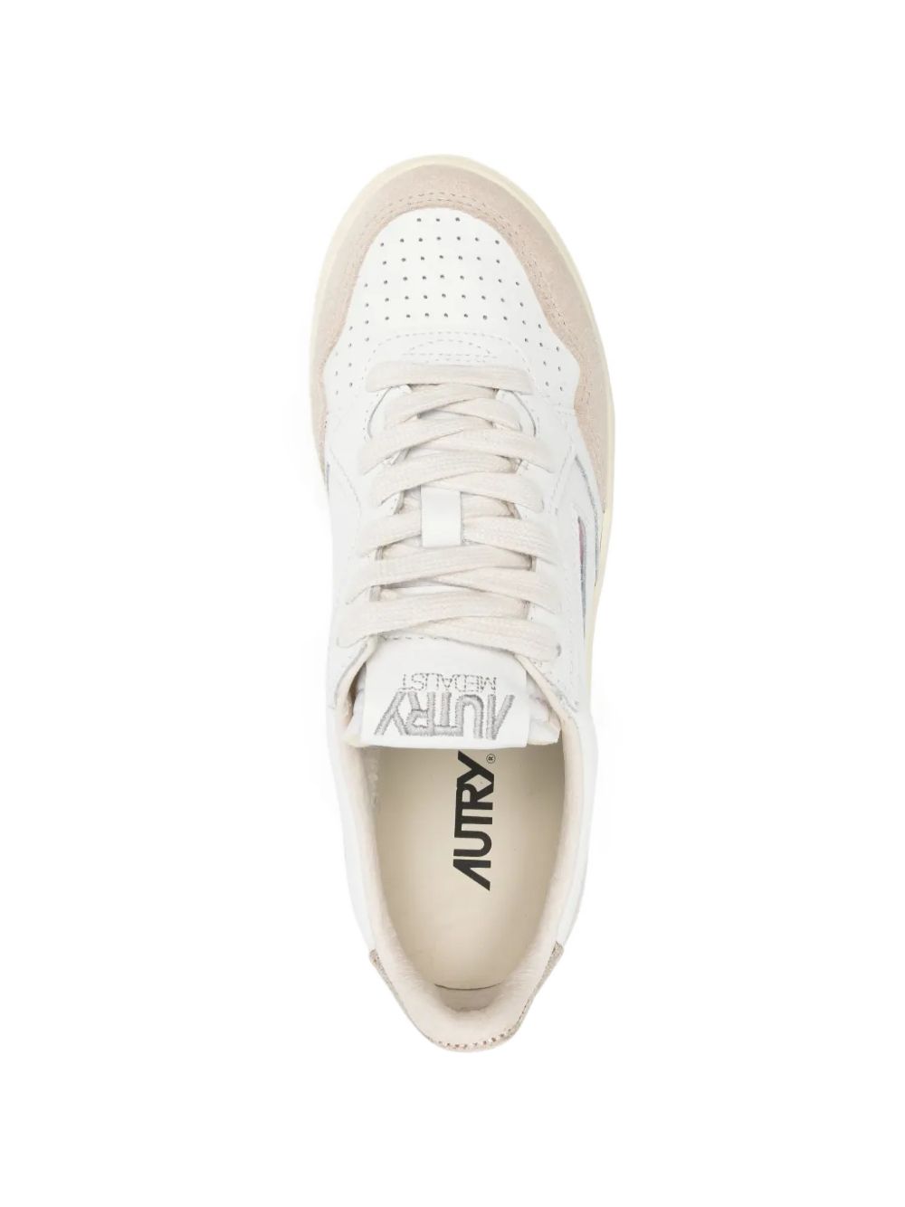 Sneakers basse Medalist in bianco e beige 