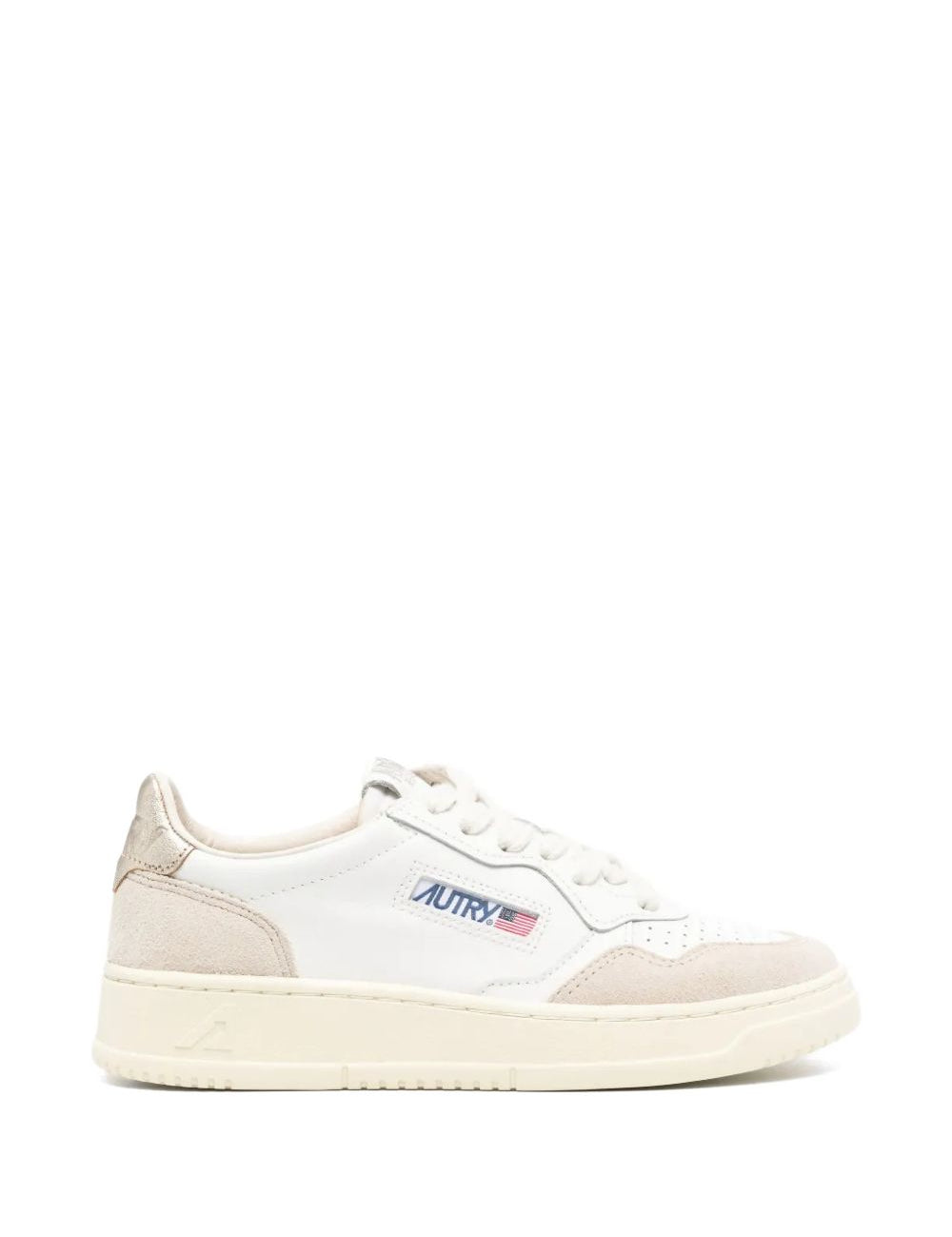 Sneakers basse Medalist in bianco e beige 
