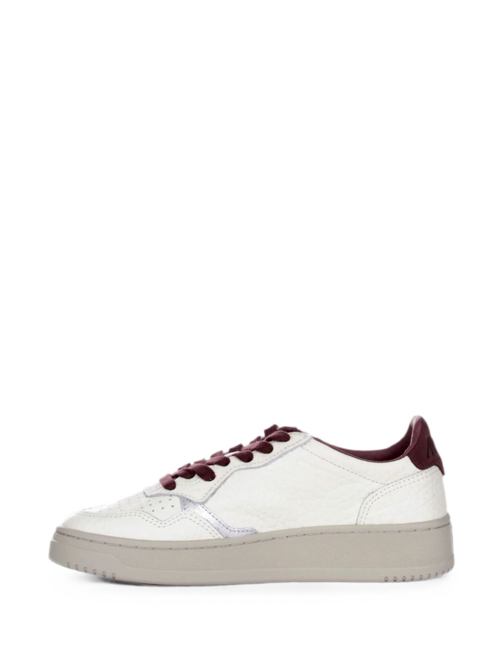 Sneakers basse medalist in bianco e bordeaux 