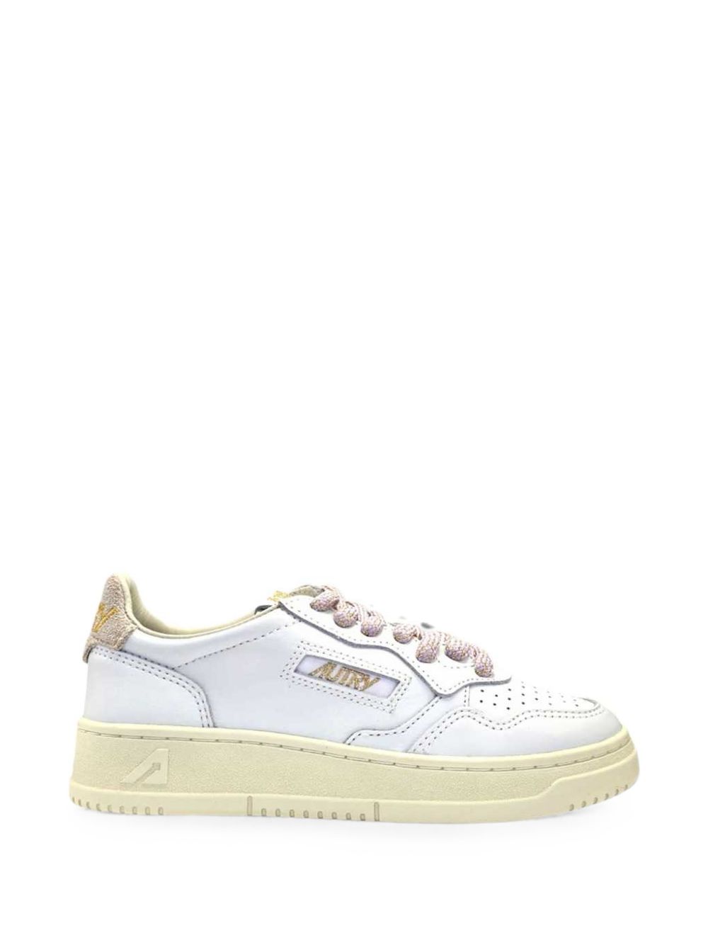 Sneakers basse medalist in bianco e rosa 