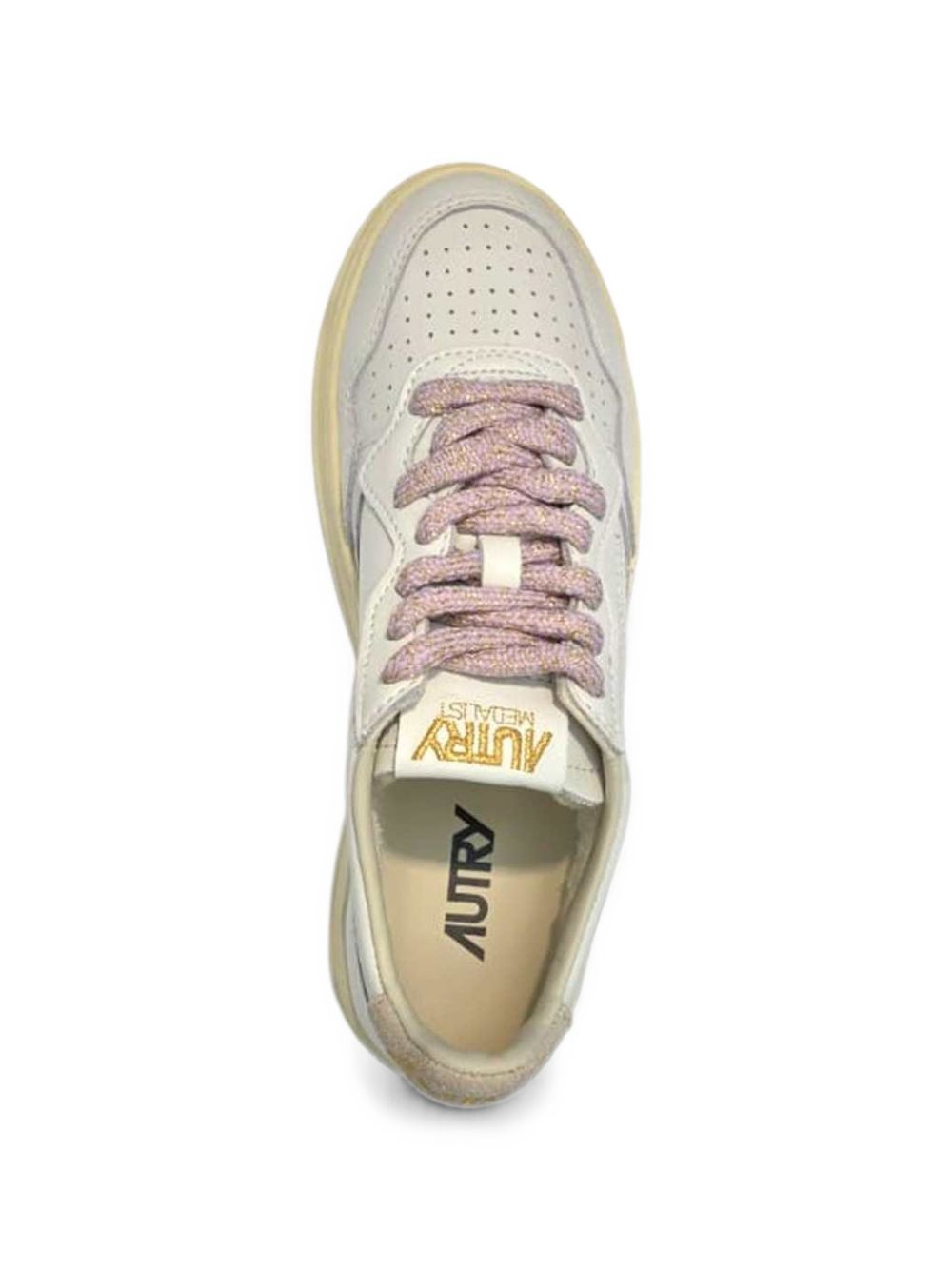 Sneakers basse medalist in bianco e rosa 