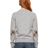 Cardigan con motivo tartan in grigio 