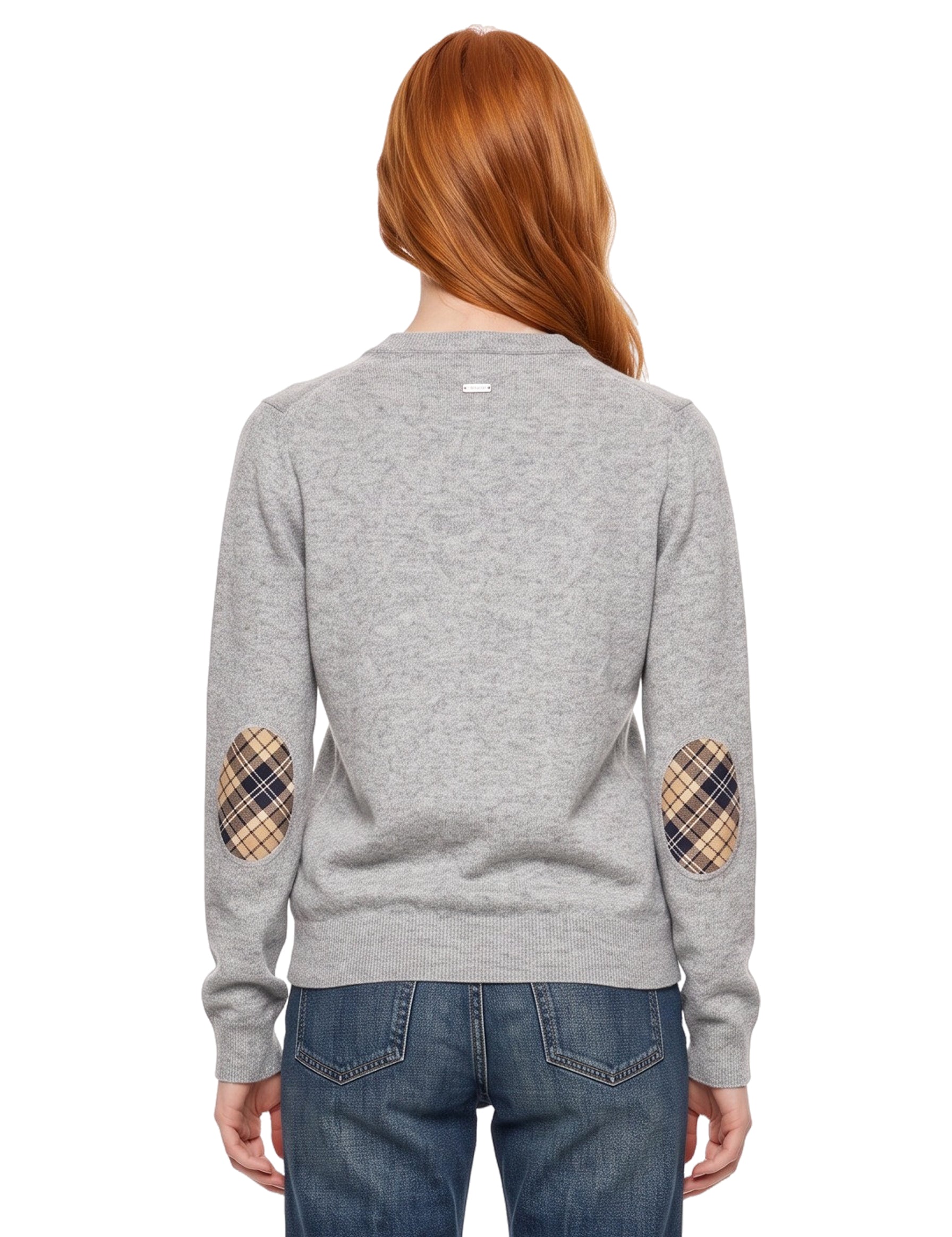 Cardigan con motivo tartan in grigio 