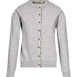 Cardigan con motivo tartan in grigio 