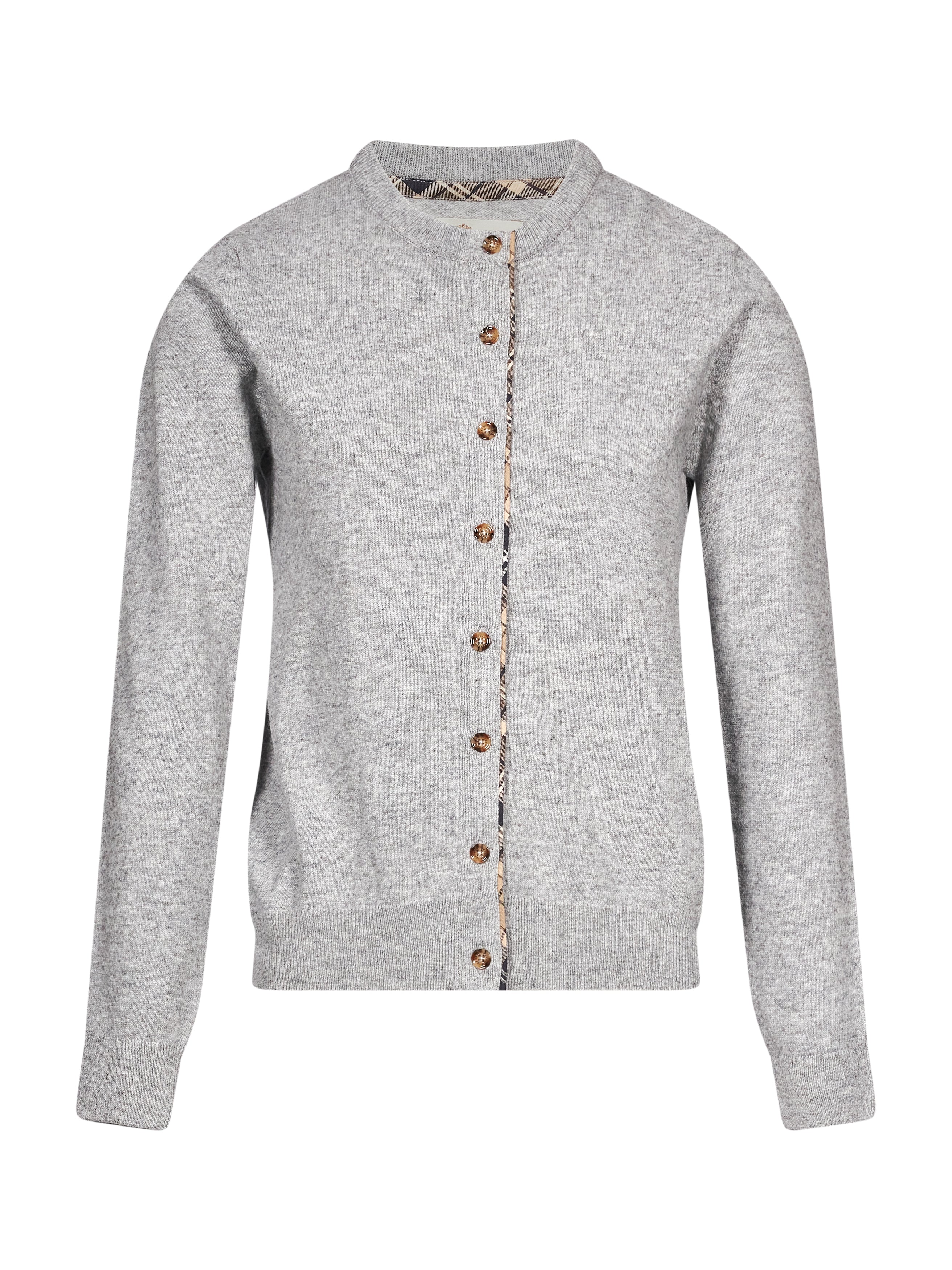 Cardigan con motivo tartan in grigio 
