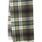 Sciarpa con frange tartan in verde 