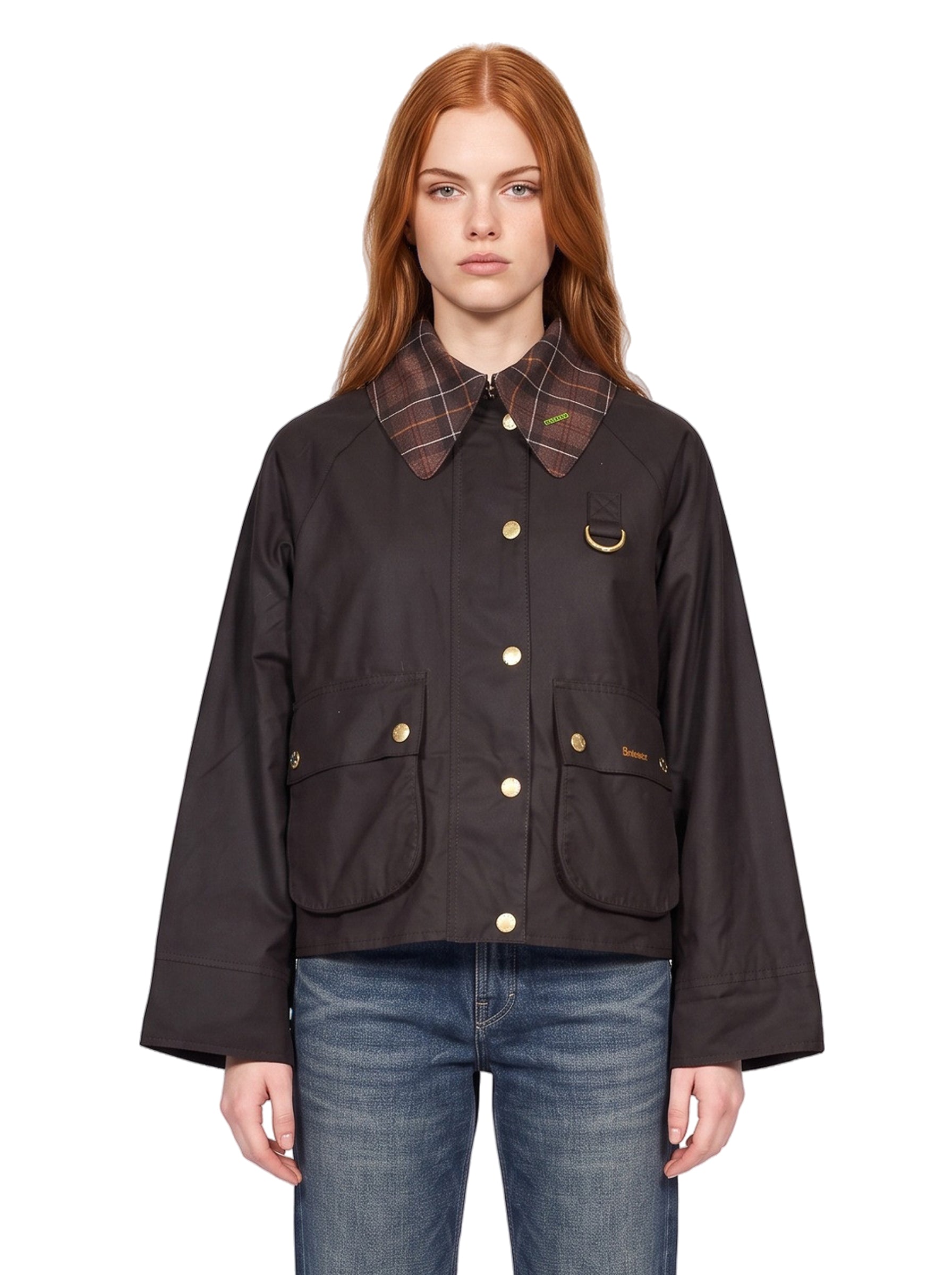 Giacca cerata Spey in marrone 