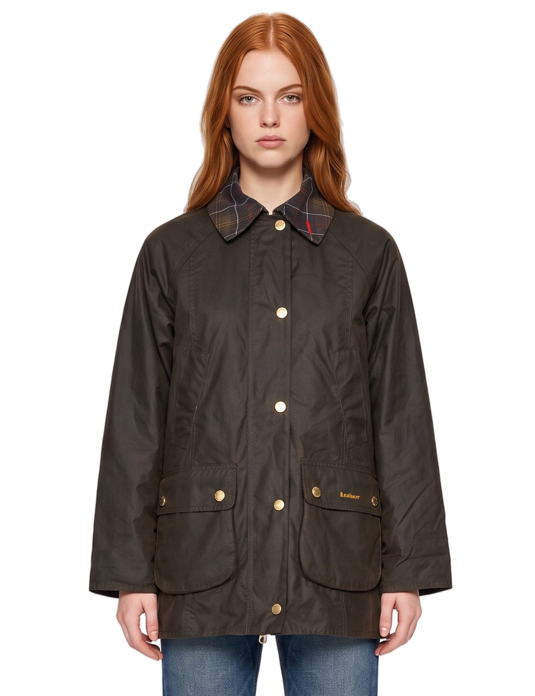 Giacca cerata Beadnell in tartan 