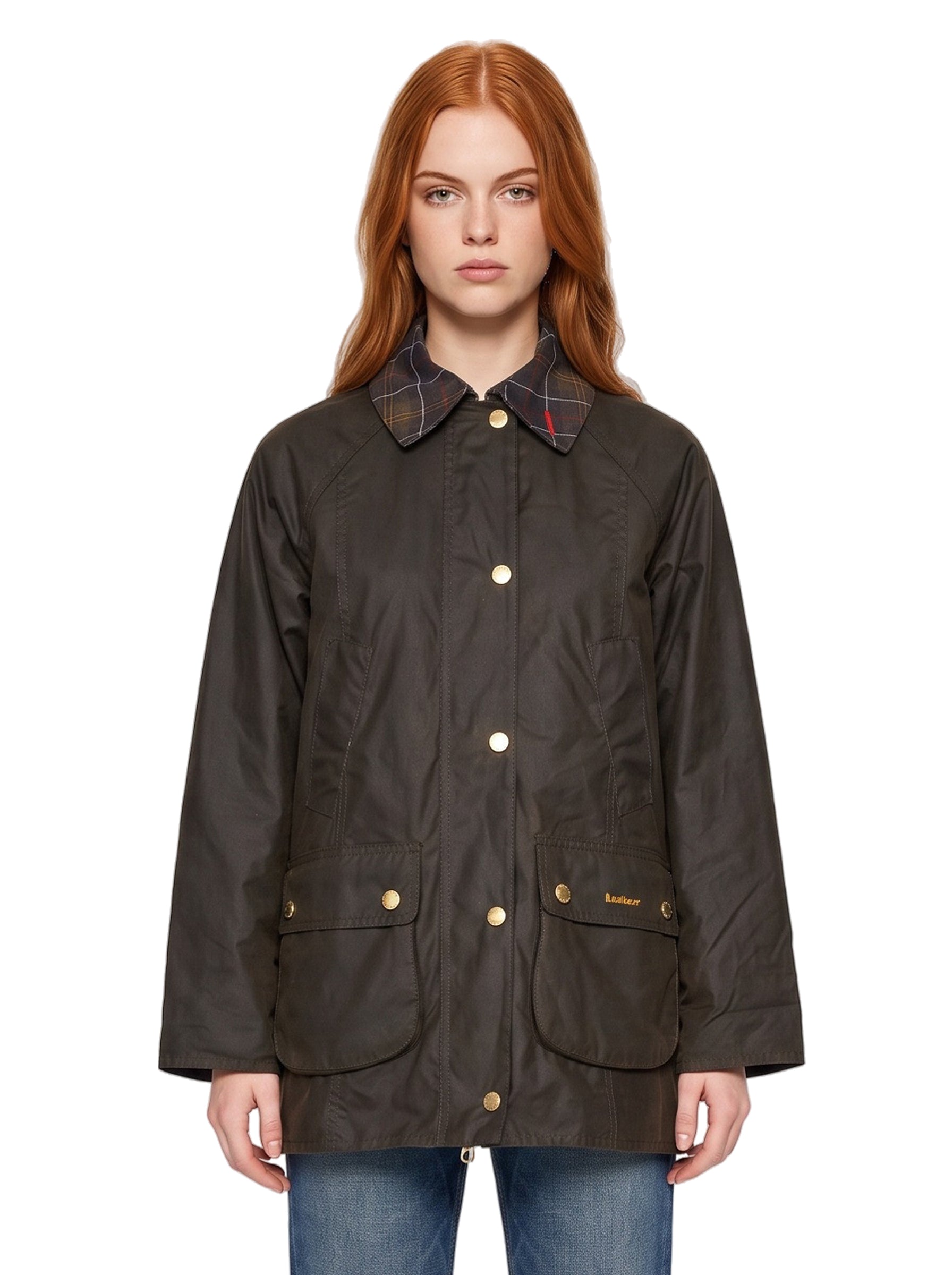 Giacca cerata Beadnell in tartan 