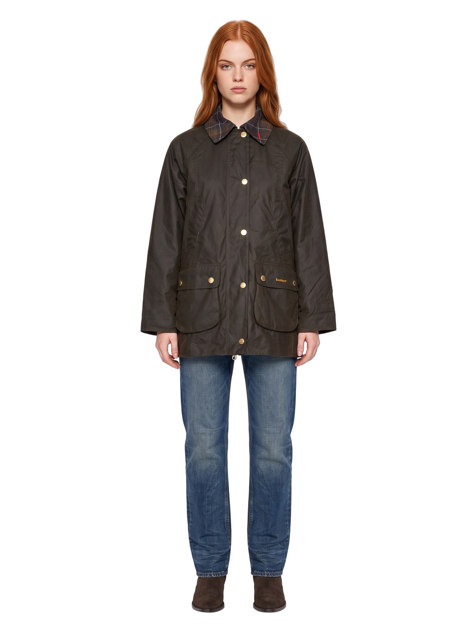 Giacca cerata Beadnell in tartan 