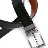 Cintura reversibile in nero e marrone 