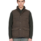 Gilet trapuntato a righe in verde 