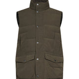 Gilet trapuntato a righe in verde 