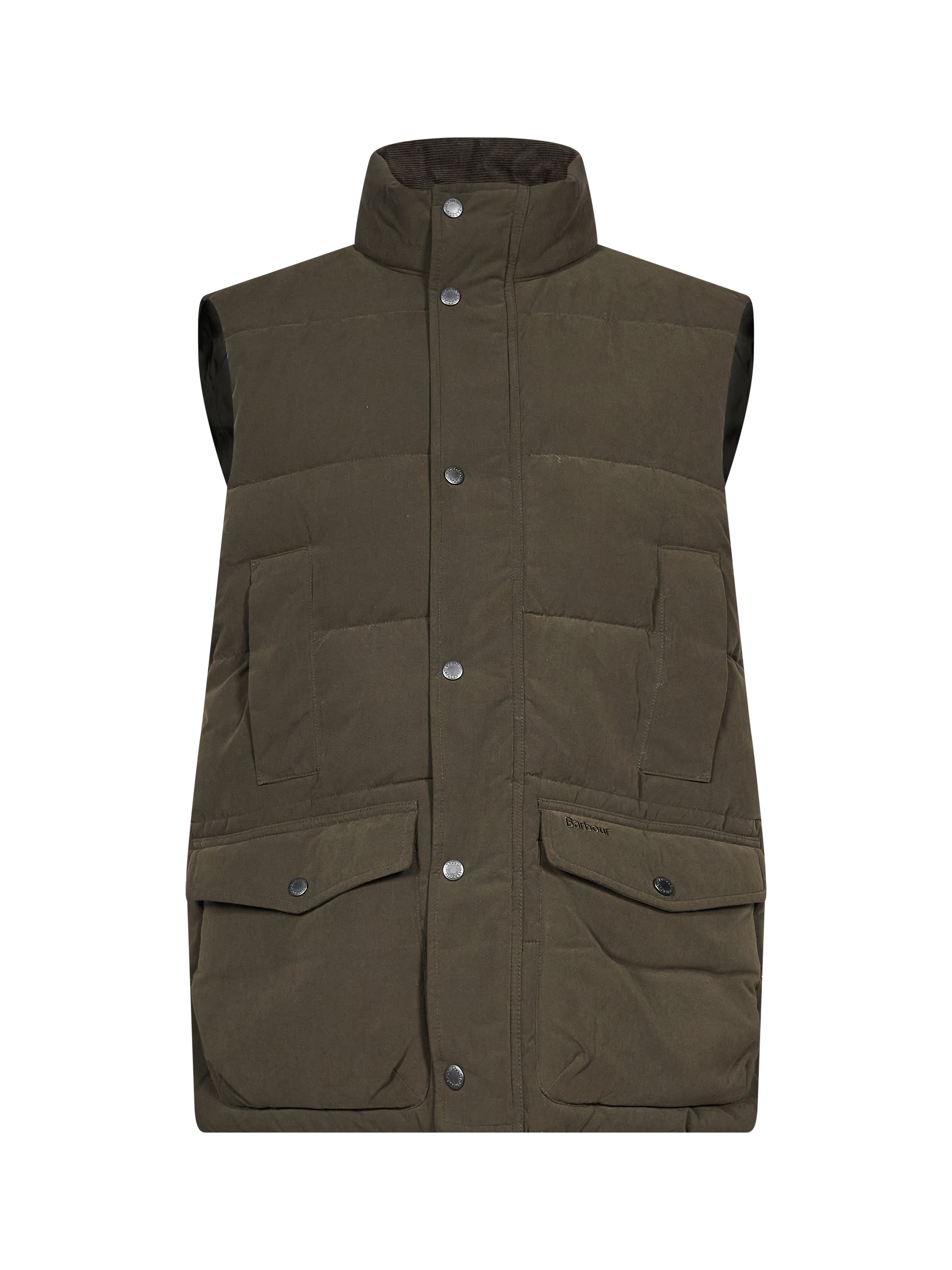 Gilet trapuntato a righe in verde 