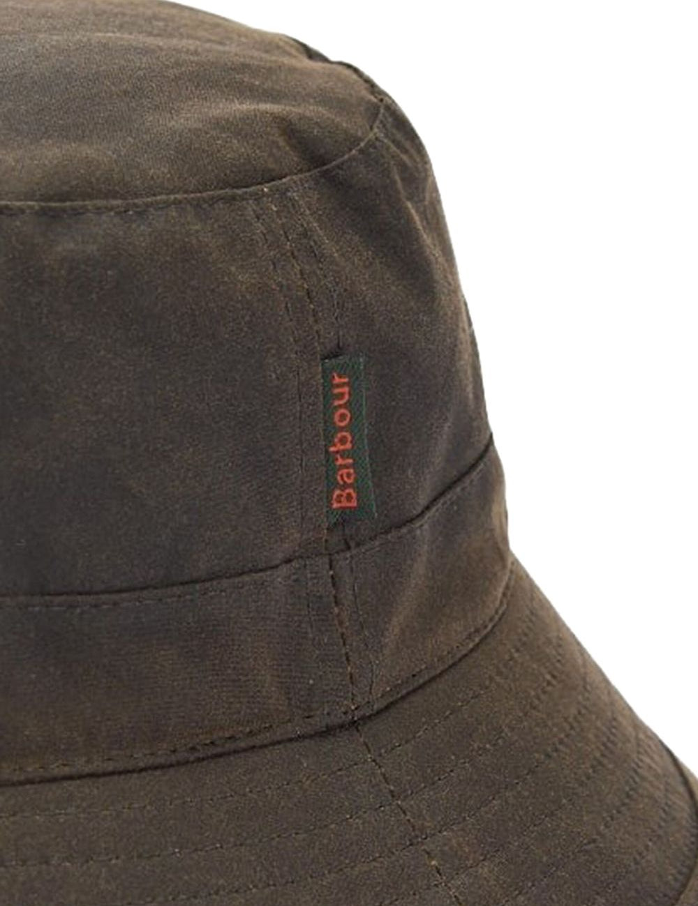 Cappello bucket cerato in verde oliva 