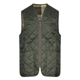 Gilet trapuntato con zip in verde 