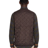 Gilet trapuntato in pile in marrone 
