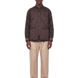 Gilet trapuntato in pile in marrone 